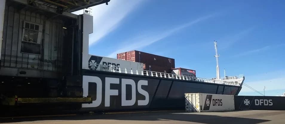 DFDS Container on a ship