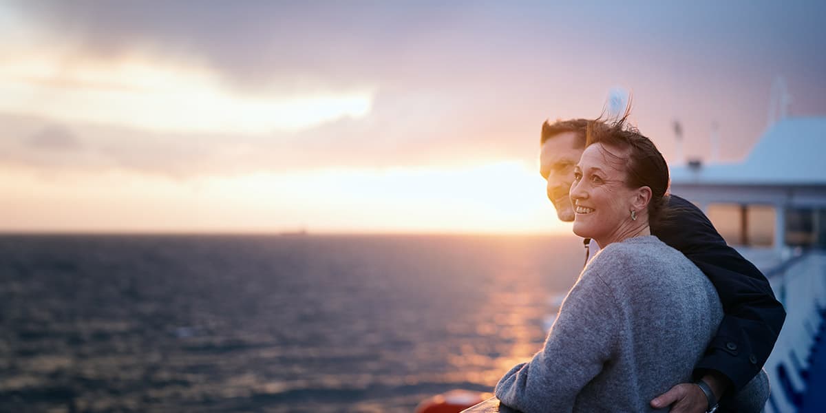 Couple looking at sunset
