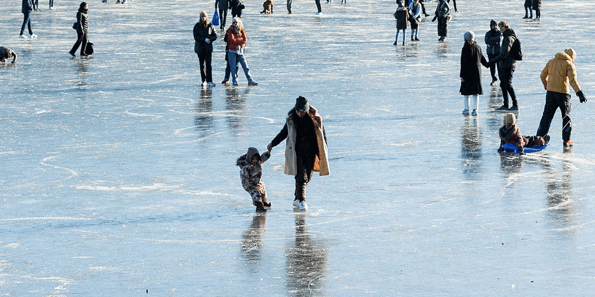 People skating on the ice rink, Hamburg