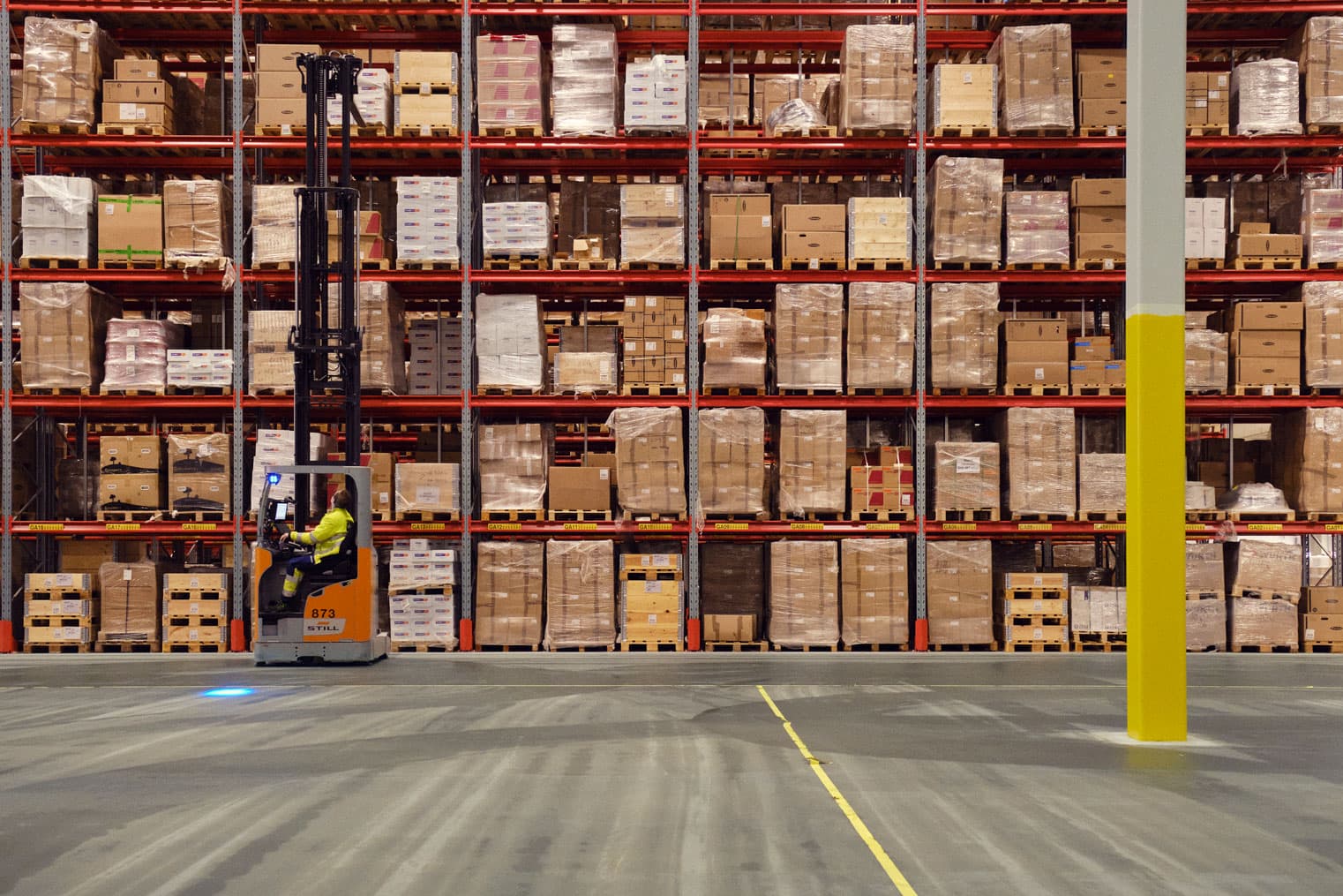 Image of pallet racking within a warehouse.