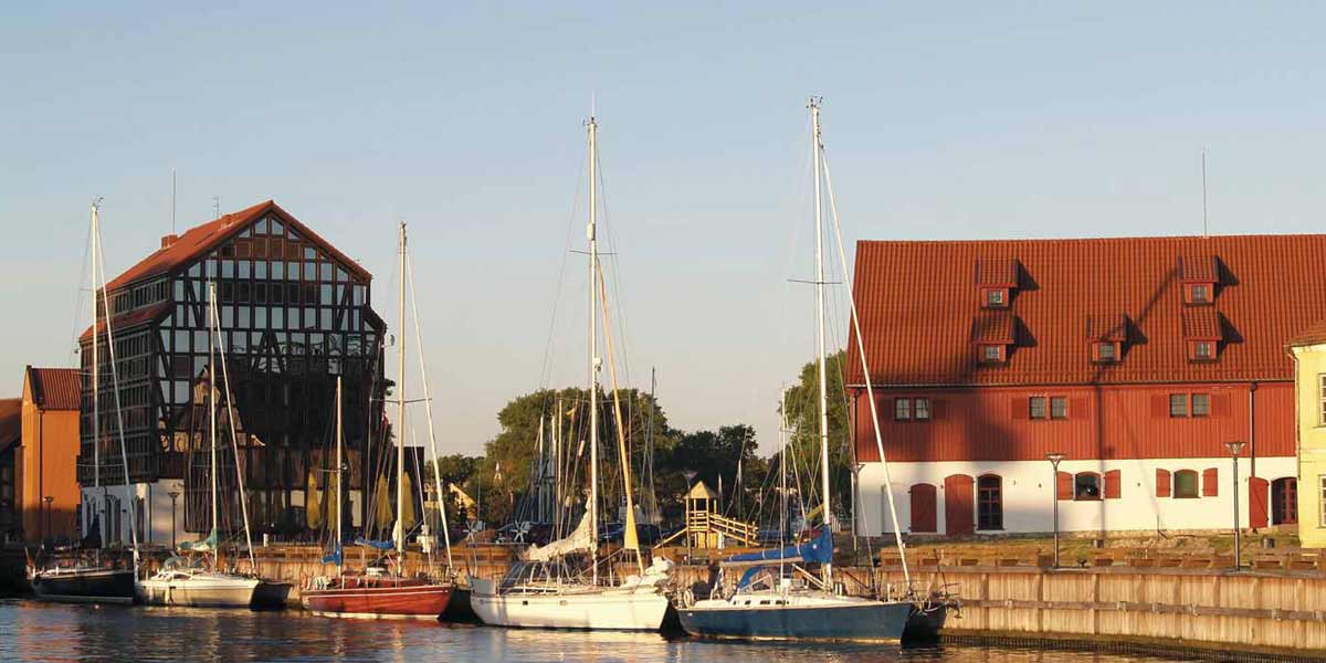 Boats on the water in Klaipeda