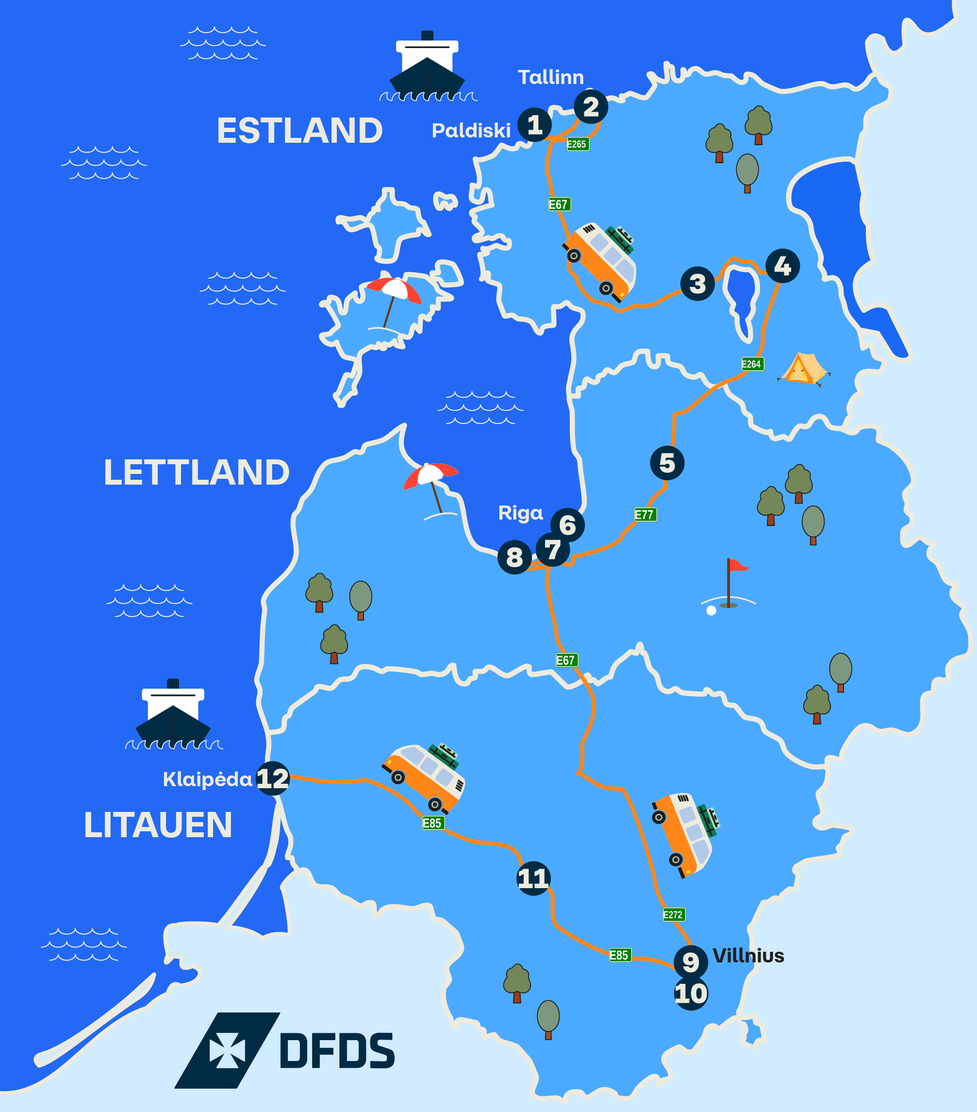 Matguide i Baltikum med 12 restauranger att besöka, gjord av DFDS.