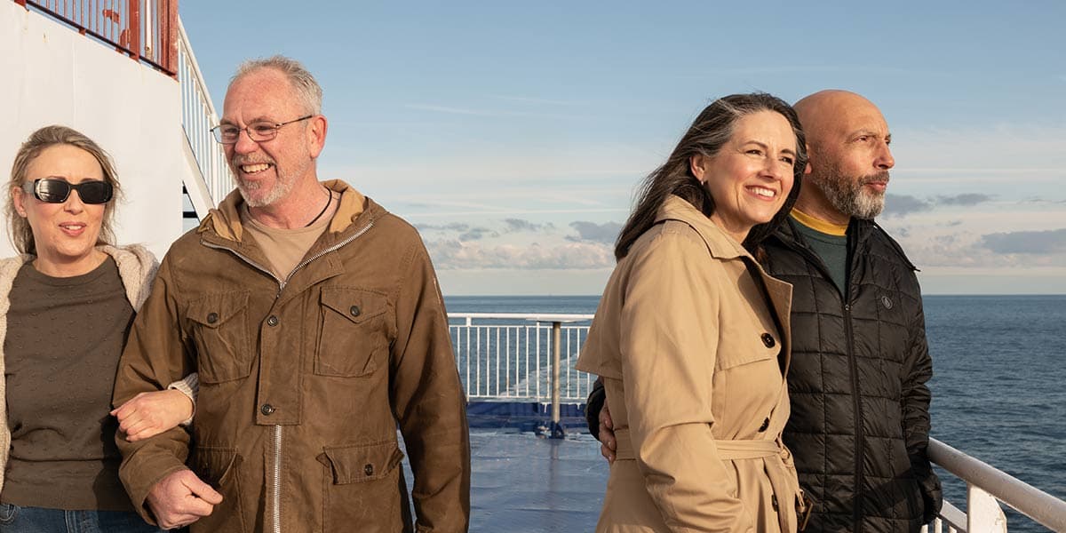 People out on the ship's deck
