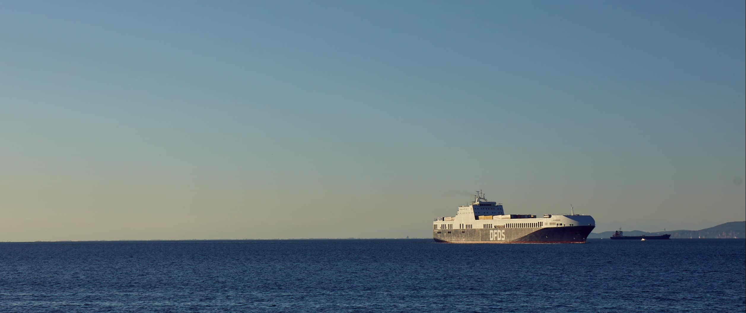 DFDS vessel/ ship, at sea in Trieste