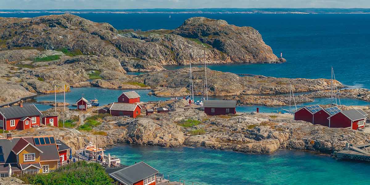 Houses on the coast in Sweden