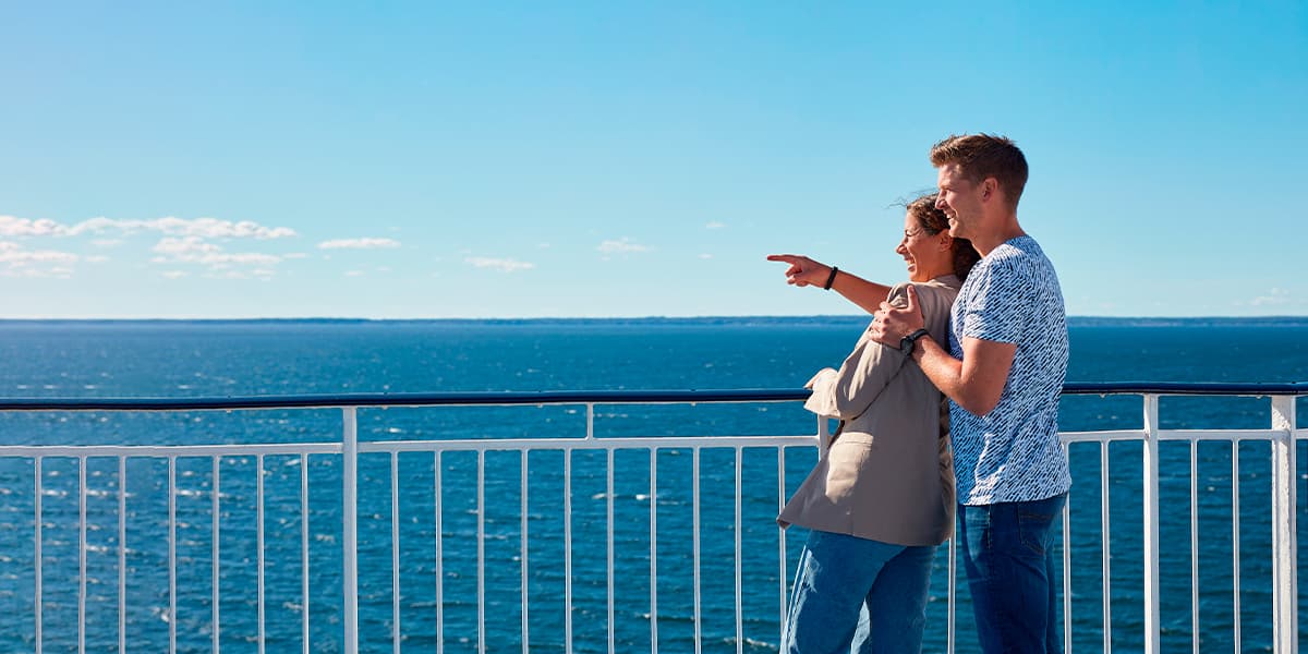 Couple on deck of a DFDS ferry