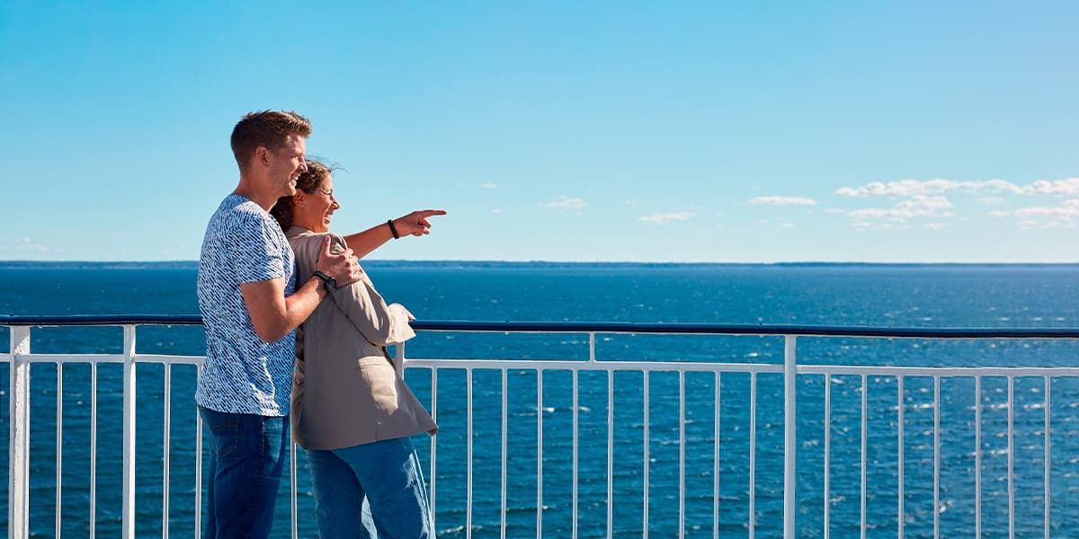 Couple on deck of a DFDS ferry